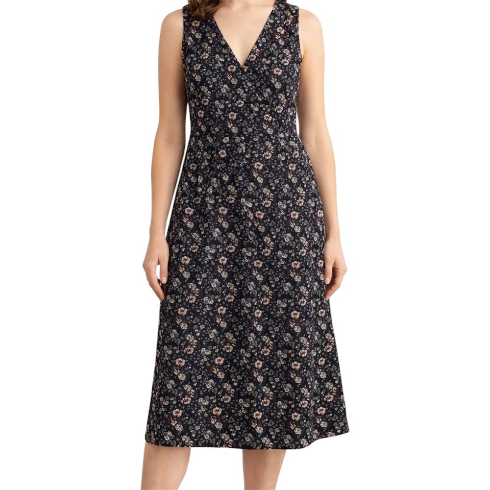 Vintage Northern Reflections Jumper Dress Midi Corduroy Cotton Floral Pockets M